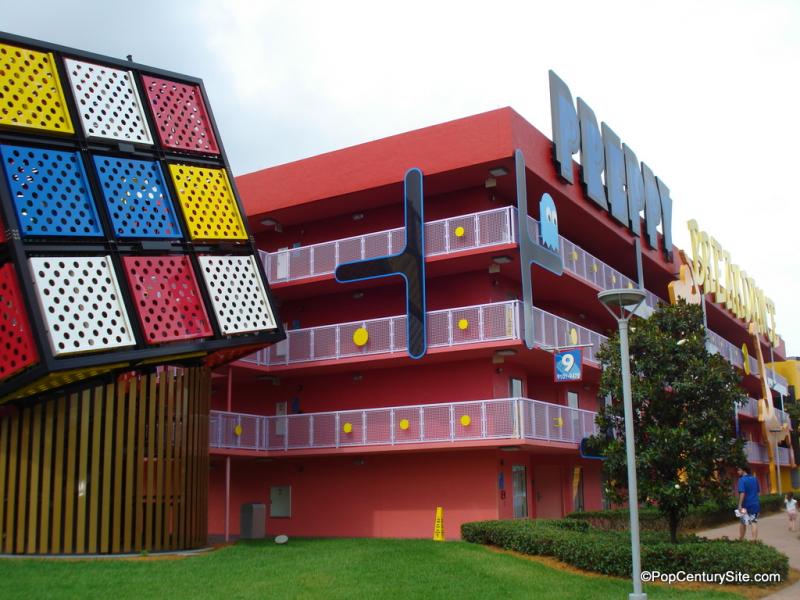 80s Rubiks Cube Stairwell and Pac Man Building Decor